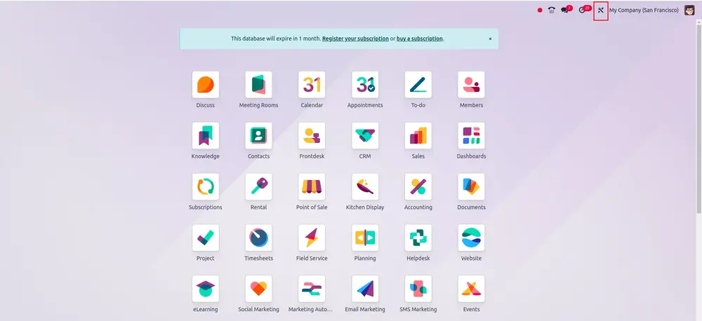 Odoo ERP applications background